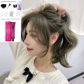 Ammonia-free Hair Color Paste Monochrome Paste Cover White Hair Multi-segment Color One-step Black Tea Gray Blue Black Hair Dye (Option: 8Or2 Green Brown-With tools)